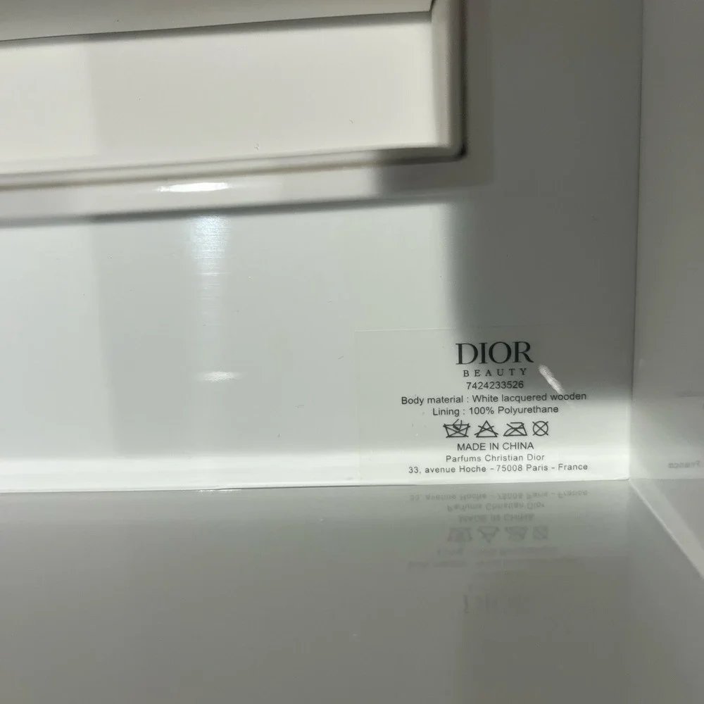 New Dior White Lacquered‎ Vanity/Make-up Storage Box With Mirror